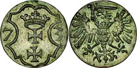 Denar 1573, Gdańsk, Bezkrólewie, RR.