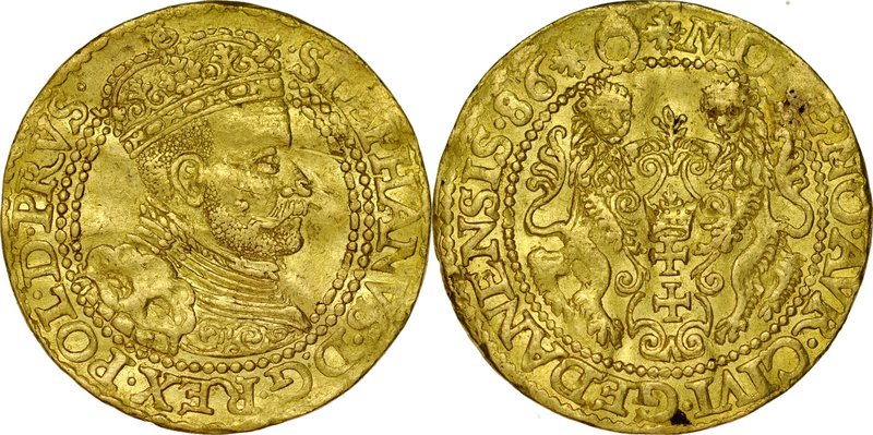 Stefan Batory 1576-1586, Dukat 1586, Gdańsk.
 Kop. 7451, Kurp. 397, Gum. 798, w...