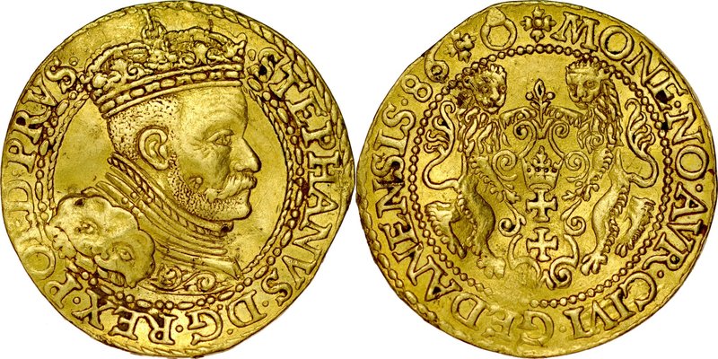 Stefan Batory 1576-1586, Dukat 1586, Gdańsk.
 Kop. 7451, Kurp. 397, Gum. 798, w...
