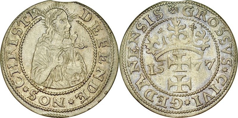 Stefan Batory 1576-1586, Grosz oblężniczy 1577, Gdańsk.
 Kop. 7388 R3, Kurp. 34...