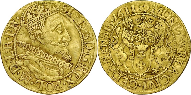 Zygmunt III 1587-1632, Dukat 1611, Gdańsk.
 Kop. 7526, Kurp. 2300, Gum. 1402, D...