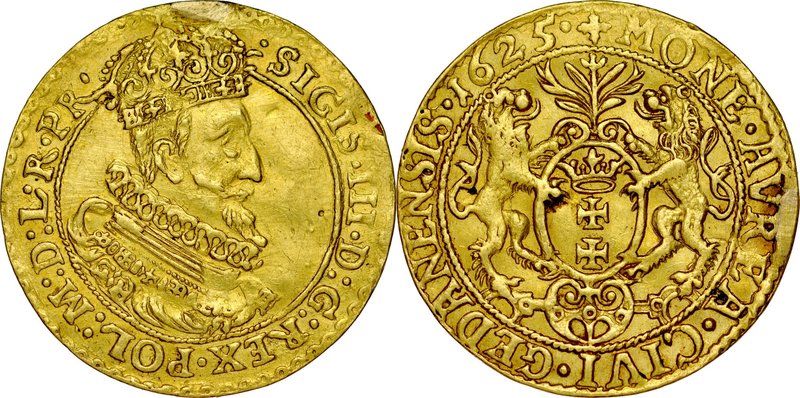 Zygmunt III 1587-1632, Dukat 1625, Gdańsk.
 Kop. 7536, Kurp. 2311, Gum. 1404, D...