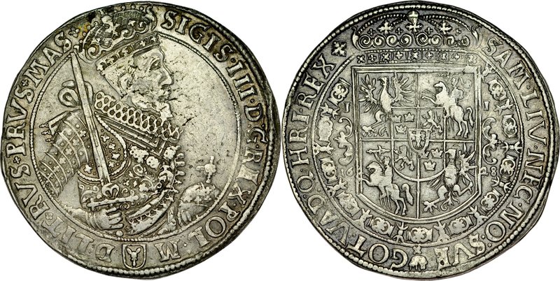 Zygmunt III 1587-1632, Talar 1628, Bydgoszcz.
 Kop. 1374, Gum. 1218, Dostych 28...