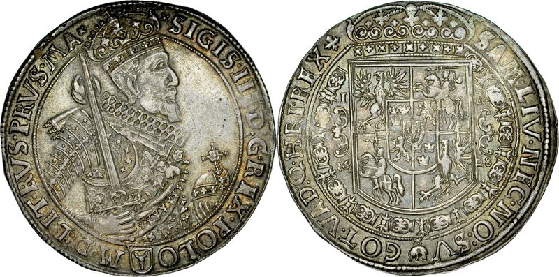 Zygmunt III 1587-1632, Talar 1628, Bydgoszcz.
 Kop. 1374, Gum. 1216, Dostych 28...