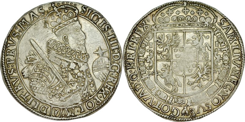 Zygmunt III 1587-1632, Talar 1629, Bydgoszcz.
 Kop. 1379, Gum. 1218, Dostych 29...