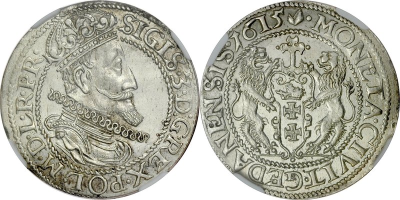 Zygmunt III 1587-1632, Ort 1615, Gdańsk.
 Kop. 7488, Kurp. 2240, Gum. 1382, oko...