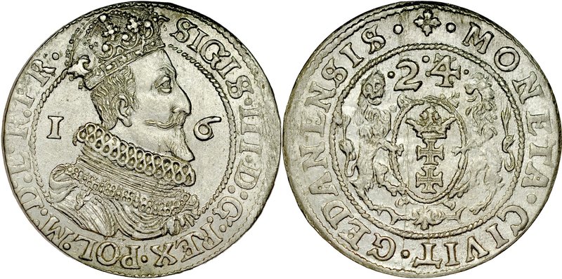 Zygmunt III 1587-1632, Ort 1624, Gdańsk.
 Kop. 7505, Kurp. 2262, Gum. 1392, sta...