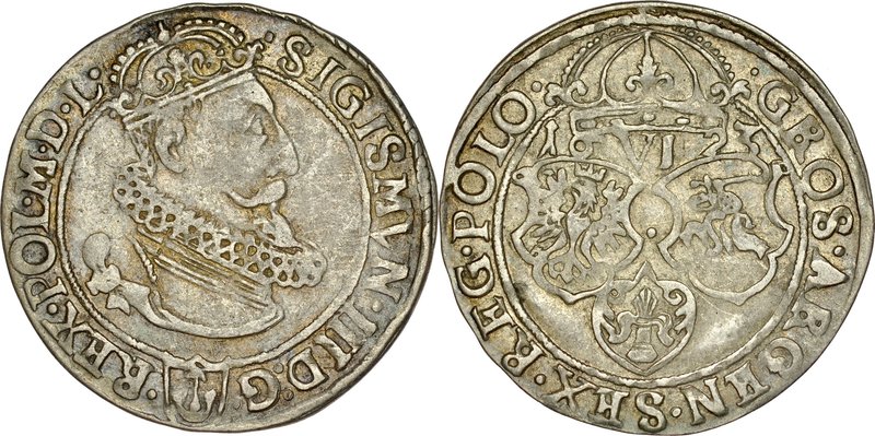 Zygmunt III 1587-1632, Szóstak 1623, Malbork.
 Kop. 1255, Kurp. 1447, Gum. 1161...