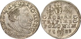 Zygmunt III 1587-1632, Trojak 1588, Olkusz.