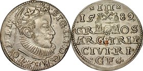 Zygmunt III 1587-1632, Trojak 1589, Ryga.