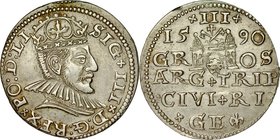 Zygmunt III 1587-1632, Trojak 1590, Ryga.