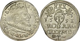 Zygmunt III 1587-1632, Trojak 1591, Wilno.