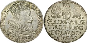 Zygmunt III 1587-1632, Trojak 1592, Malbork.