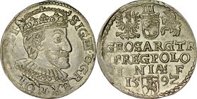 Zygmunt III 1587-1632, Trojak 1592, Olkusz.