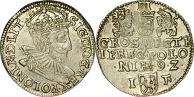 Zygmunt III 1587-1632, Trojak 1592, Olkusz.