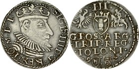 Zygmunt III 1587-1632, Trojak 1592, Olkusz.
