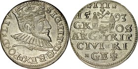 Zygmunt III 1587-1632, Trojak 1593, Ryga.