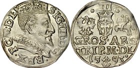 Zygmunt III 1587-1632, Trojak 1593, Wilno.