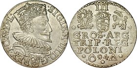 Zygmunt III 1587-1632, Trojak 1594, Malbork.