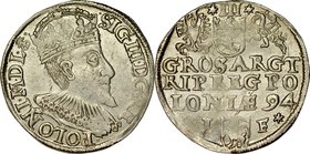 Zygmunt III 1587-1632, Trojak 1594, Olkusz.