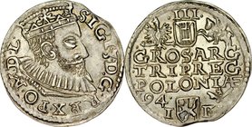 Zygmunt III 1587-1632, Trojak 1594, Poznań.