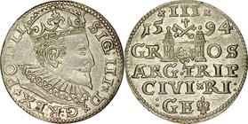 Zygmunt III 1587-1632, Trojak 1594, Ryga.
