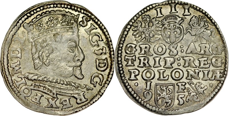 Zygmunt III 1587-1632, Trojak 1595, Lublin.
 Kop. 1015, Iger L.95.6.a, Gum. 103...