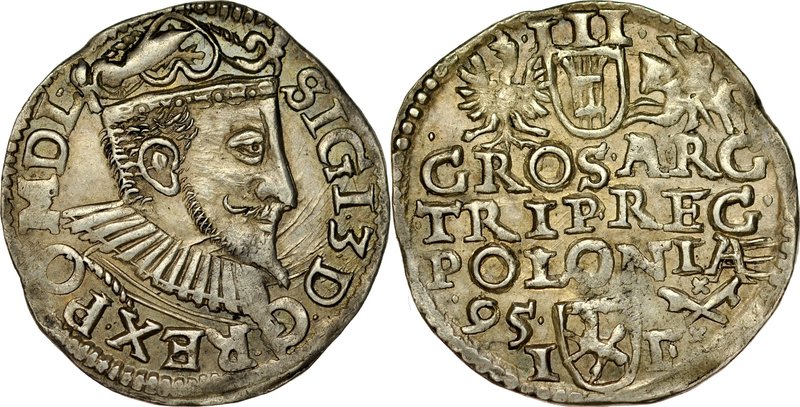 Zygmunt III 1587-1632, Trojak 1595, Poznań.
 Kop. -, Iger P.95.1, Gum. 1023, ła...