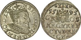 Zygmunt III 1587-1632, Trojak 1595, Ryga.
