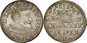 Zygmunt III 1587-1632, Trojak 1595, Ryga.
