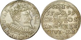Zygmunt III 1587-1632, Trojak 1599, Ryga.