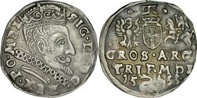Zygmunt III 1587-1632, Trojak 1599, Wilno, RR.