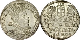 Zygmunt III 1587-1632, Trojak 1601, Kraków.
