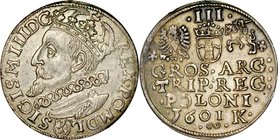 Zygmunt III 1587-1632, Trojak 1601, Kraków.
