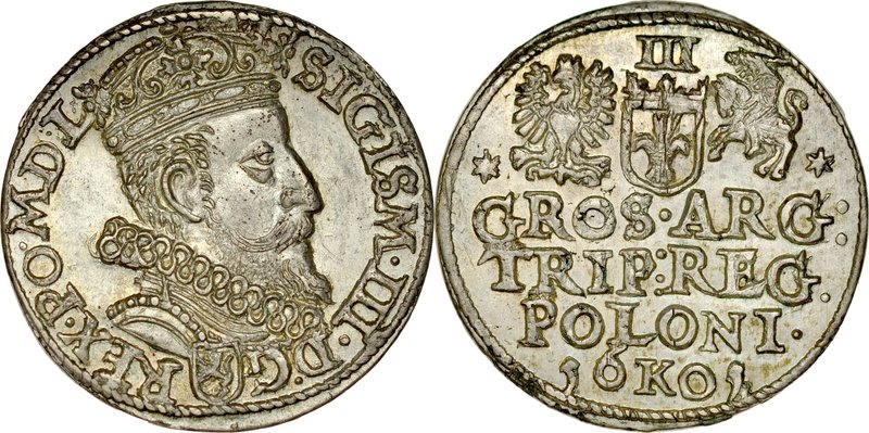 Zygmunt III 1587-1632, Trojak 1601, Kraków.
 Kop. 1196, Iger K.01.2.a, Gum. 112...