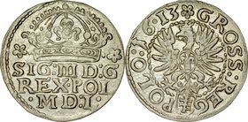 Zygmunt III 1587-1632, Grosz 1613, Kraków.