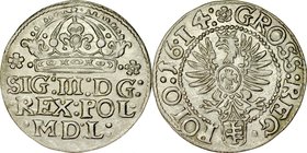 Zygmunt III 1587-1632, Grosz 1614, Kraków.