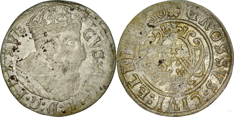 Zygmunt III 1587-1632, Grosz 1630, Elbląg.
 Kop. 9600, Ahl. 30

Grade: VF