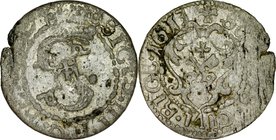 Zygmunt III 1587-1632, Szeląg 1613, Ryga, RRR.