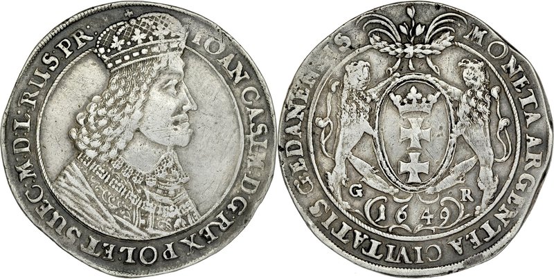 Jan II Kazimierz 1649-1668, Talar 1649, Gdańsk.
 Kop. 7641, Kurp. 893, Gum. 191...