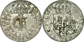 Jan II Kazimierz 1649-1668, Tymf 1665, niskopróbne naśladownictwo.