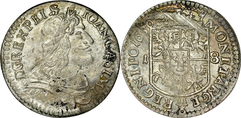 Jan II Kazimierz 1649-1668, Ort 1650, Wschowa.
 Kop. 1695, Kurp. 288, Gum. 1721...