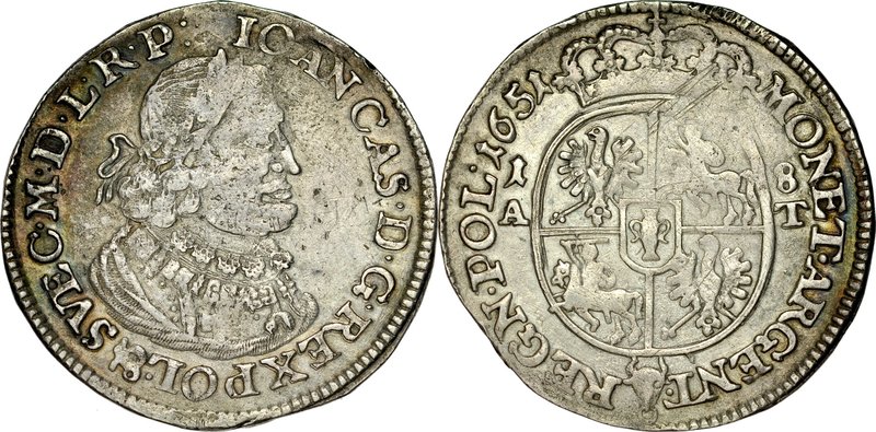 Jan II Kazimierz 1649-1668, Ort 1651, Poznań, RR.
 Kop. 1704, Kurp. 308, Gum. 1...