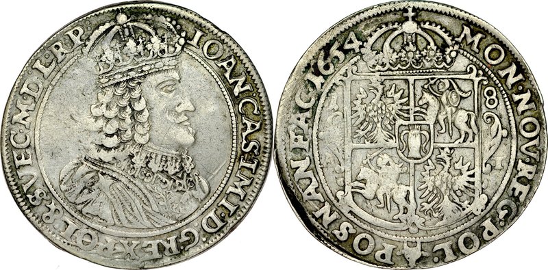 Jan II Kazimierz 1649-1668, Ort 1654, Poznań.
 Kop. 1726, Kurp. 350, Gum. 1738,...
