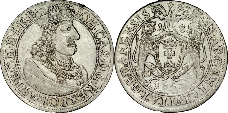 Jan II Kazimierz 1649-1668, Ort 1657, Gdańsk.
 Kop. 7622, Kurp. 853, Gum. 1911,...