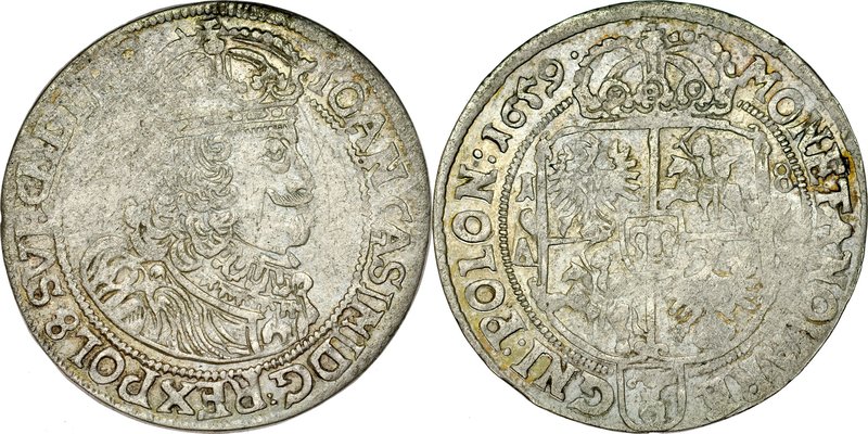 Jan II Kazimierz 1649-1668, Ort 1659, Poznań, RRR.
 Kop. 1765 R8, Kurp. -, Gum....