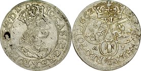 Jan II Kazimierz 1649-1668, Szóstak 1662, Kraków.