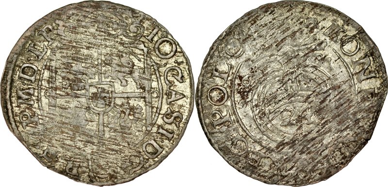 Jan II Kazimierz 1649-1668, Półtorak 1661, Poznań.
 Kop. 1566 R8, Kurp. 67, Gum...
