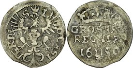 Jan II Kazimierz 1649-1668, Grosz 1650, Wschowa, RRR.