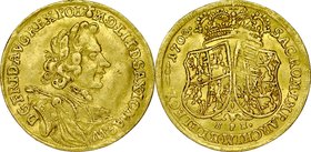 August II Mocny 1697-1733, Półdukat 1702, Lipsk.